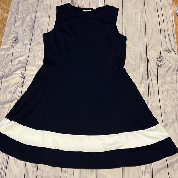 New York & Company Colorblock Fit And Flare Cotton Dress size XL NWT - Picture 5 of 9
